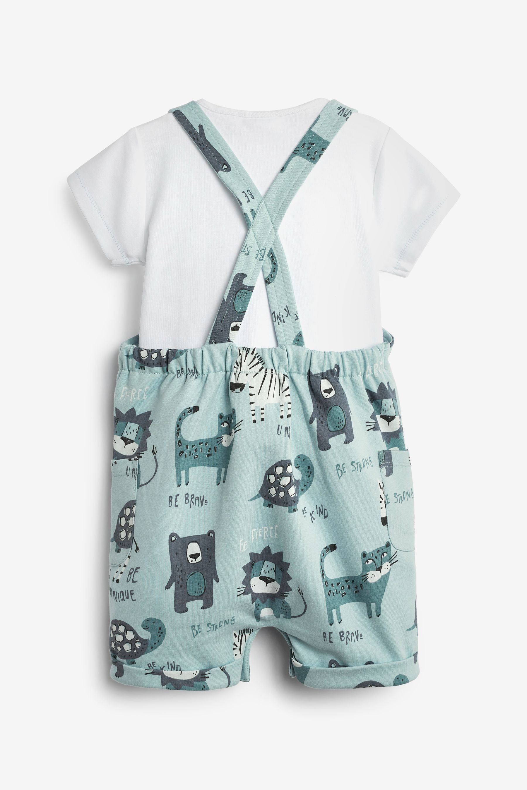 Baby 2 Piece Dungarees And Bodysuit Set (0mths-3yrs)