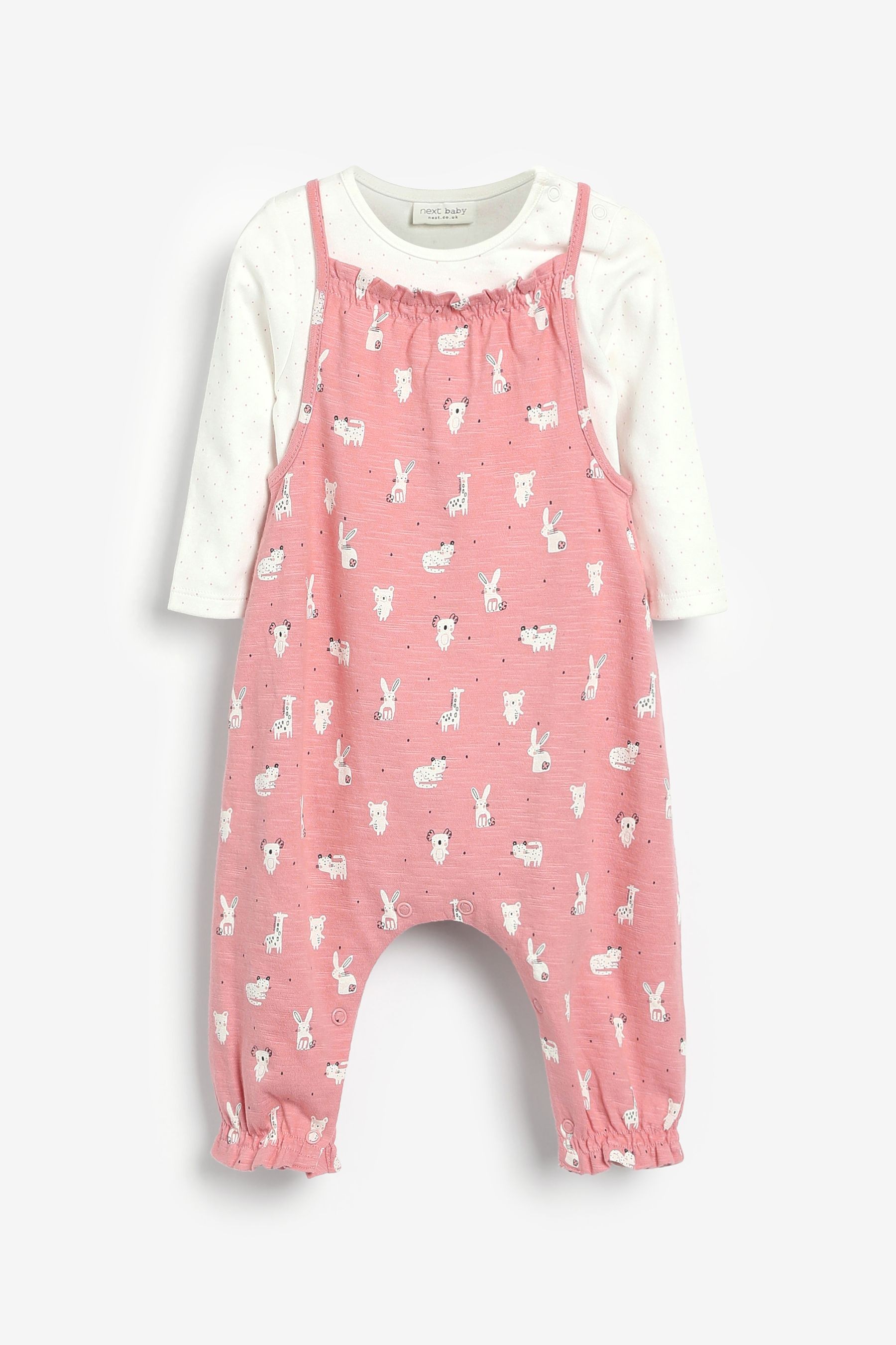 Baby Printed Dungarees And Bodysuit Set (0mths-3yrs)