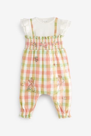 Baby Embroidered Dungaree And Bodysuit Set 2 Piece (0mths-2yrs)