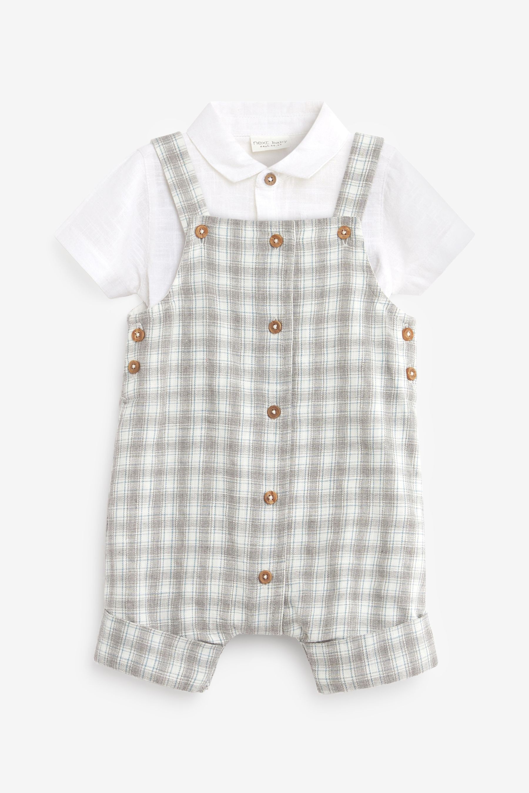 Baby Checked Dungaree and Bodysuit Set (0mths-2yrs)