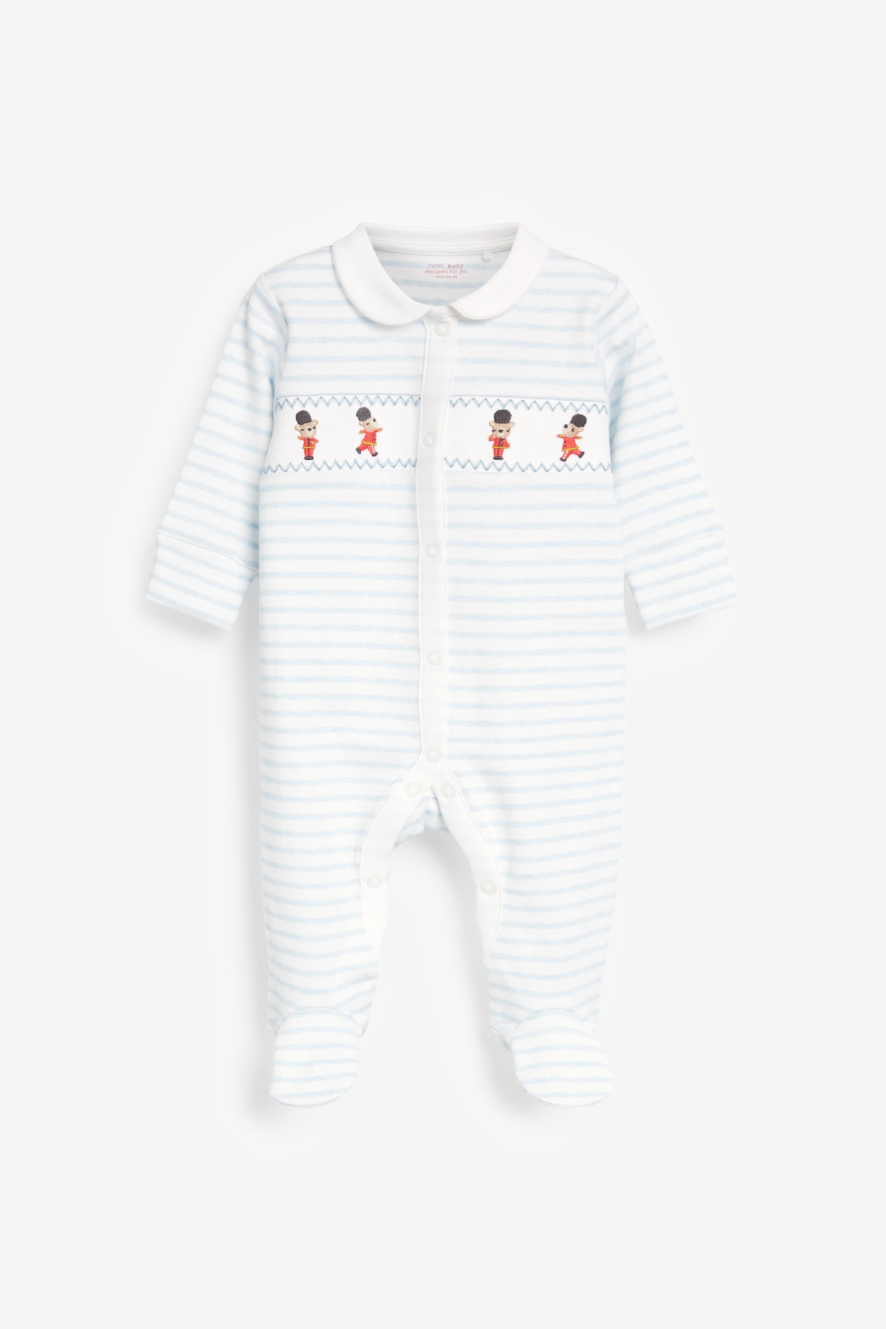 3 Pack Embroidered Baby Sleepsuits (0-2yrs)