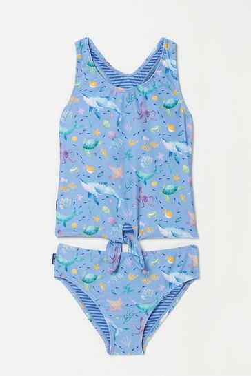 FatFace Blue Under The Sea Tankini Top