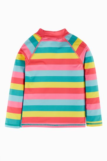 Frugi Blue Rainbow Stripe Mermaid UPF 50+ Sun Safe Rash Vest