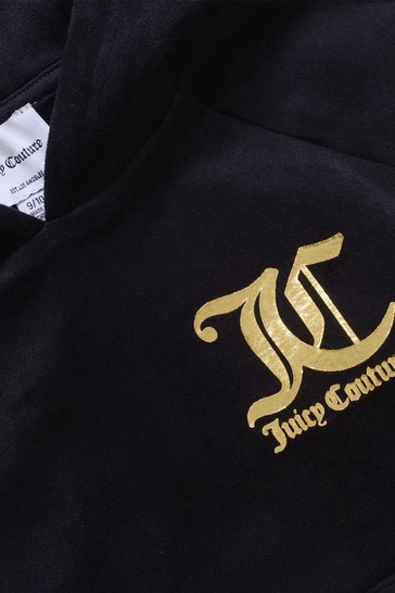 Juicy Couture Black Juicy Velour Raglan Hoodie