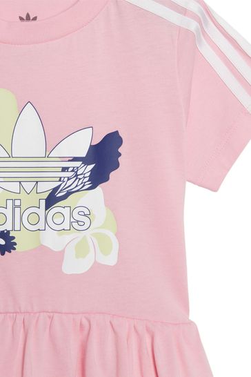 adidas Originals Infant Pink All Over Print Floral Top And Leggings Set