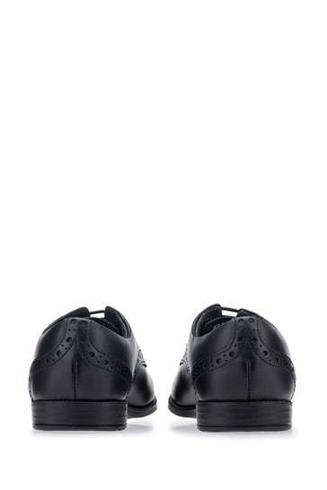 Start-Rite Vegan Brogue Snr Black Lace-Up Shoes