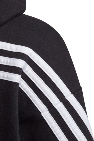 adidas 3 Stripe Zip Through Hoodie