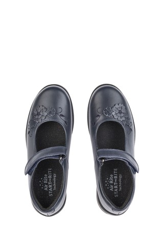 Start Rite Wish Navy Blue Leather Pretty School Shoe