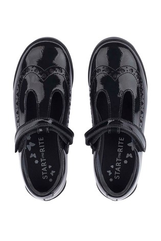 Start-Rite Leapfrog T Bar Black Patent Leather School Shoes