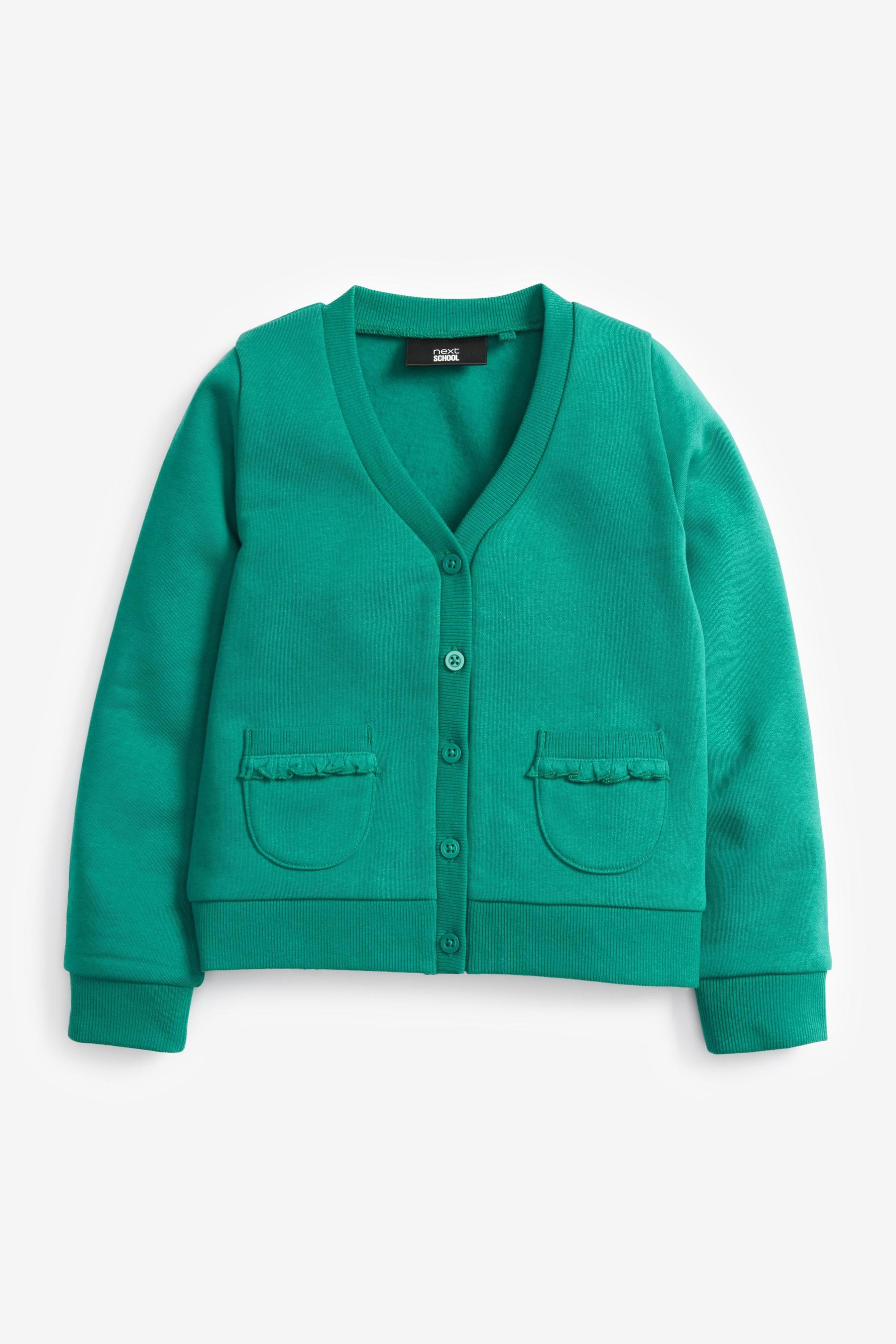 Frill Pocket Jersey School Cardigan (3-16yrs)