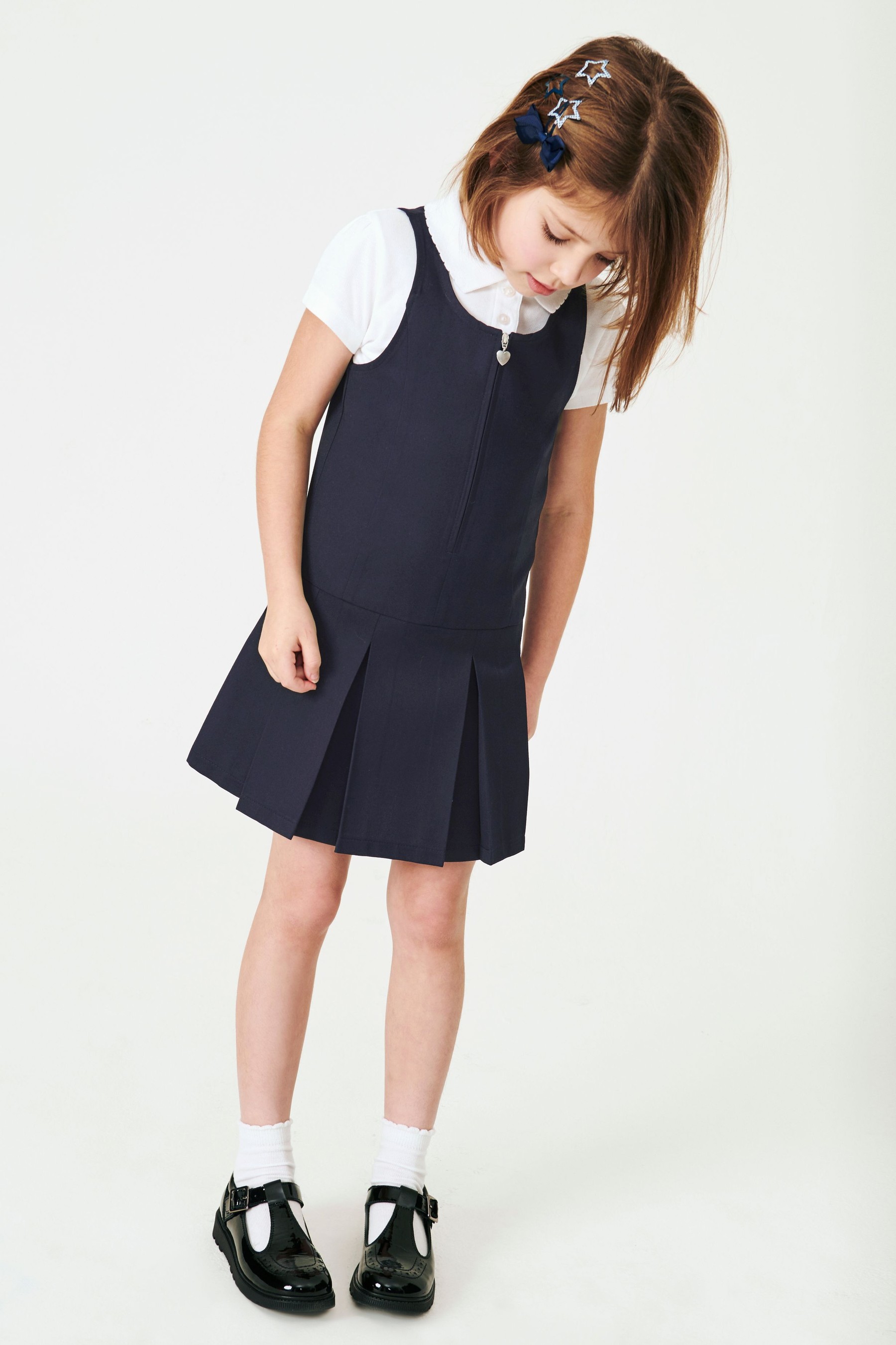 مدرسة Zip Front Pinafore (3-14 سنة) قياسية