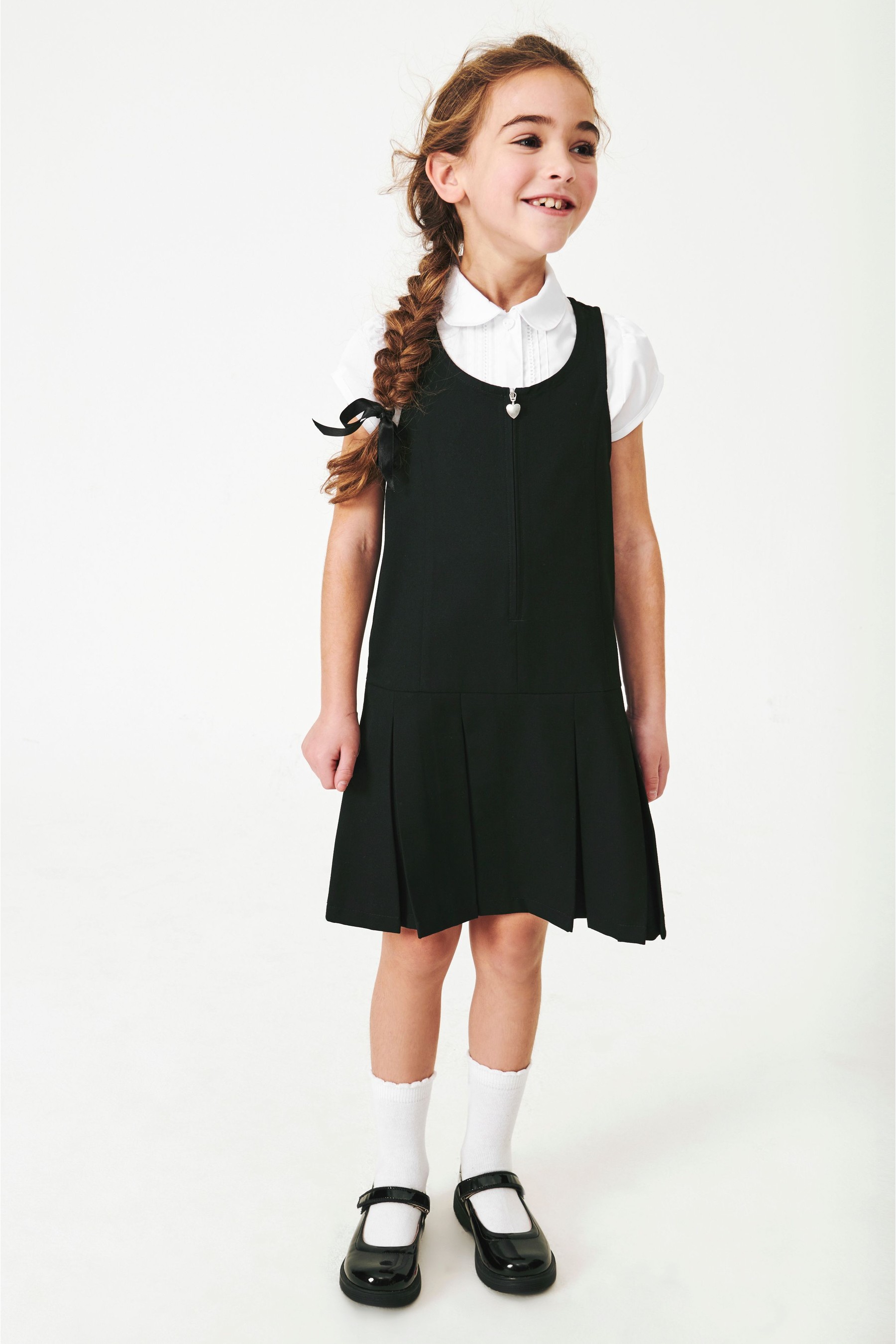 مدرسة Zip Front Pinafore (3-14 سنة) قياسية