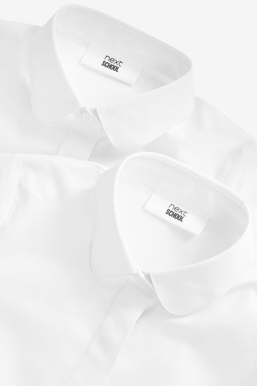 2 Pack Short Sleeve Curved Collar Premium Shirts (3-16yrs)