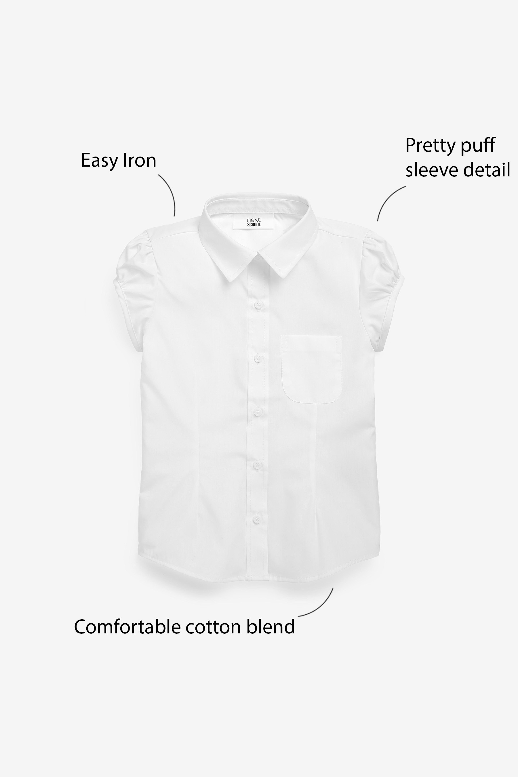 5 Pack Puff Sleeve Shirts (3-16yrs)