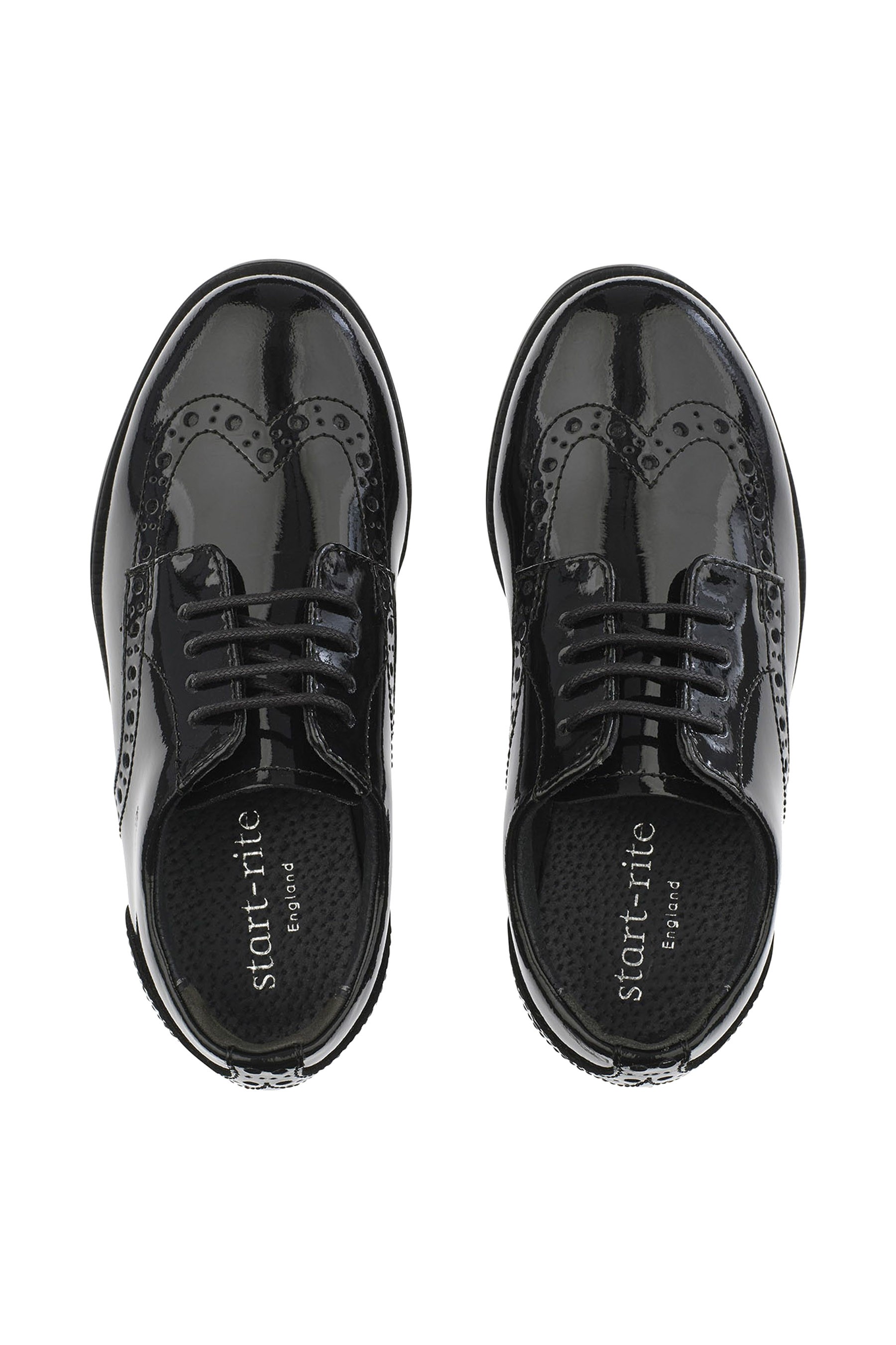 Start-Rite Brogue Snr Black Patent Leather Smart School Shoes