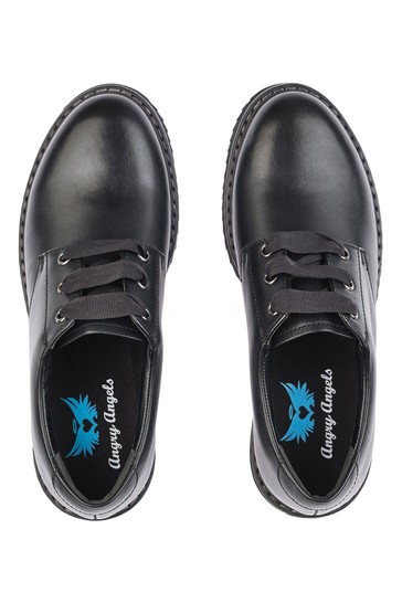 Start-Rite Impact Black Leather School Shoes Wide Fit