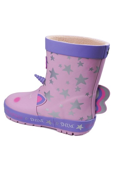 حذاء ToeZone Pink Unicorn Wellies