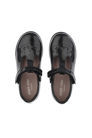 Start-Rite Poppy Black Patent Leather T Bar School Shoes