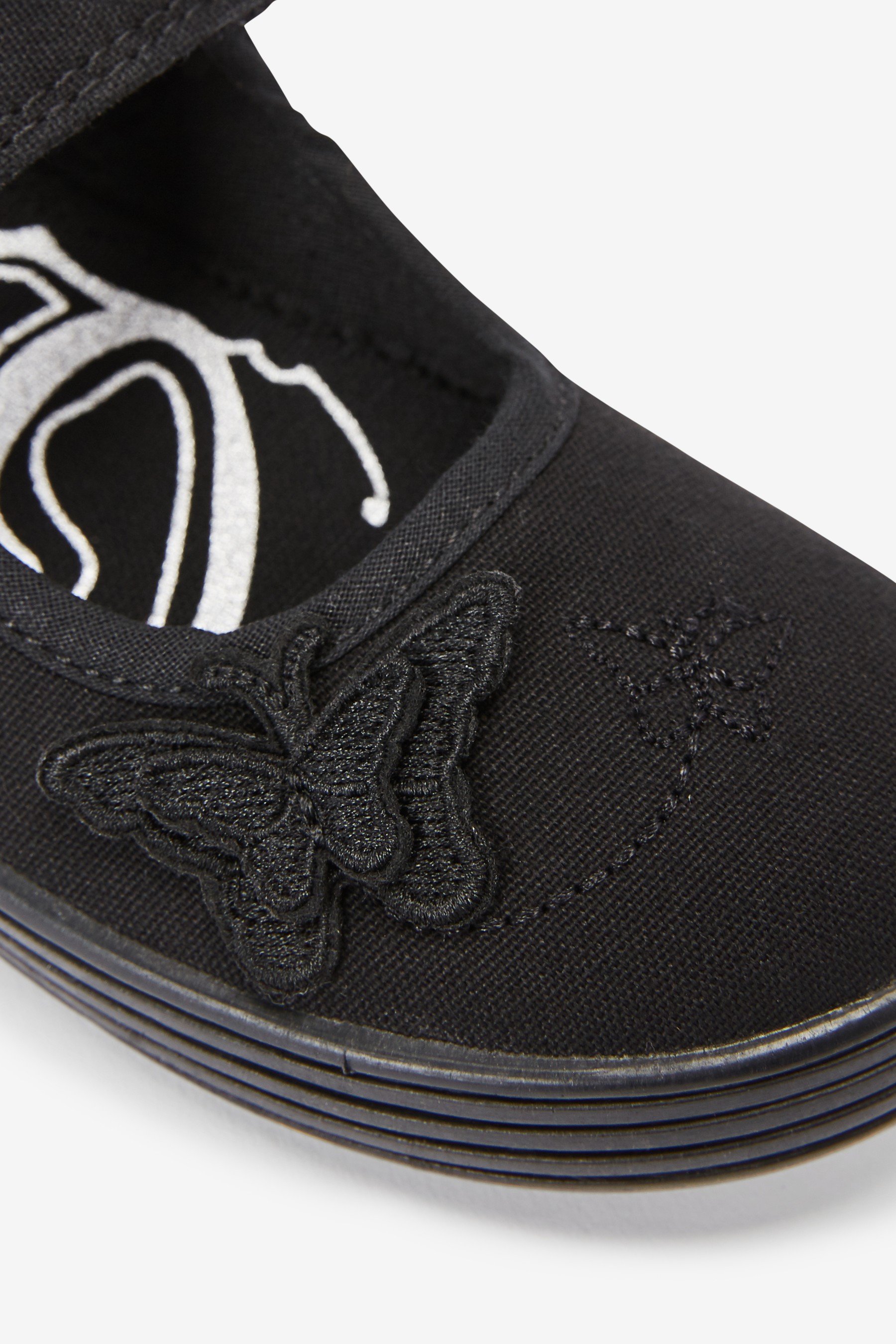 Butterfly Embroidered Plimsolls