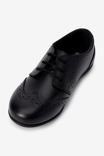 School Leather Lace-Up Brogues Wide Fit (G)