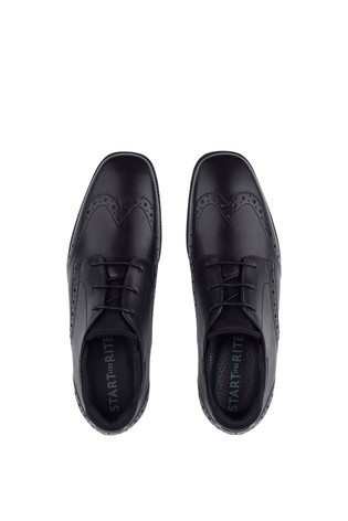 Start-Rite Tailor Black Leather Brogue School Shoes