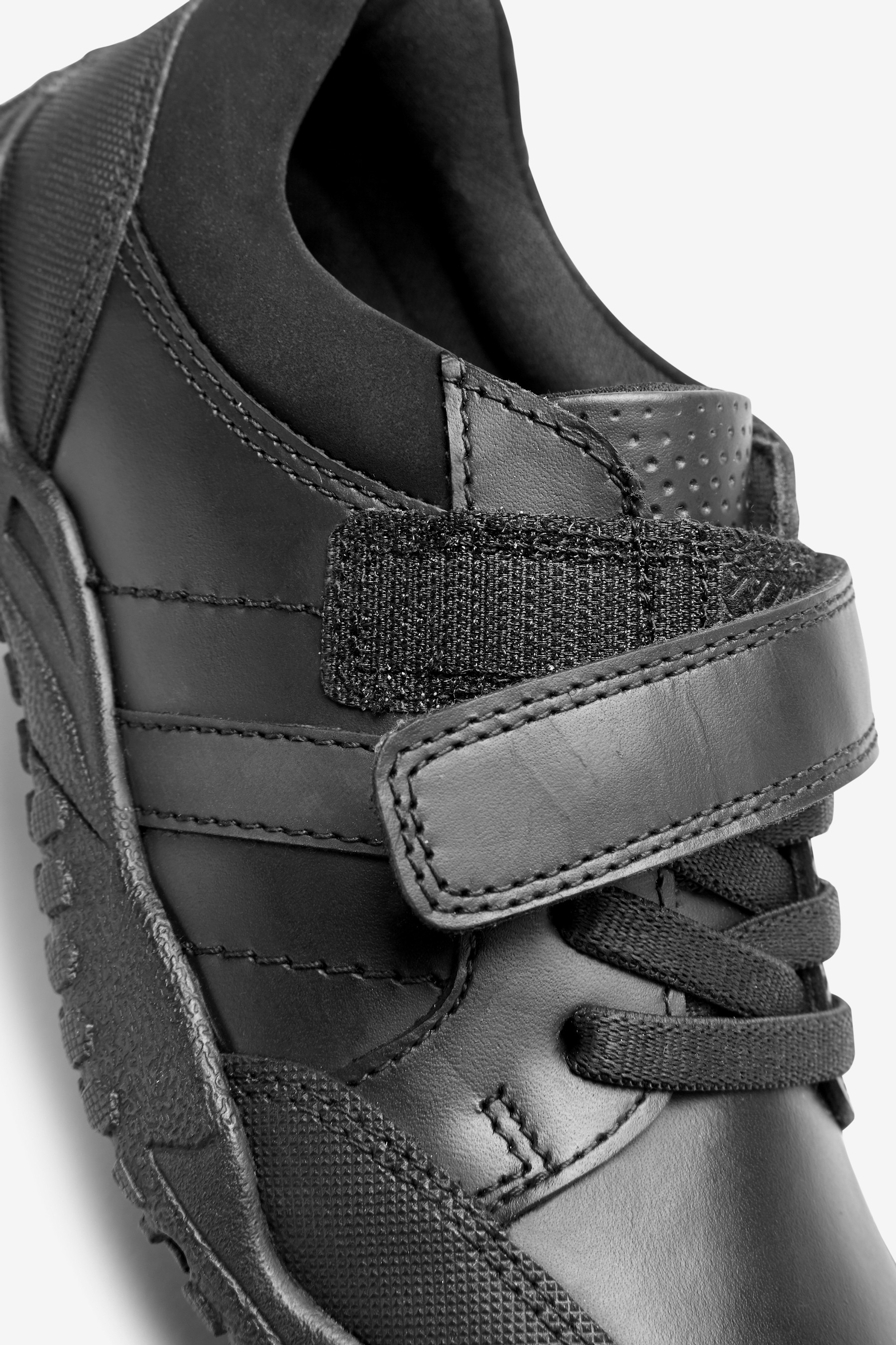 School Leather Elastic Lace Shoes Narrow Fit (E)