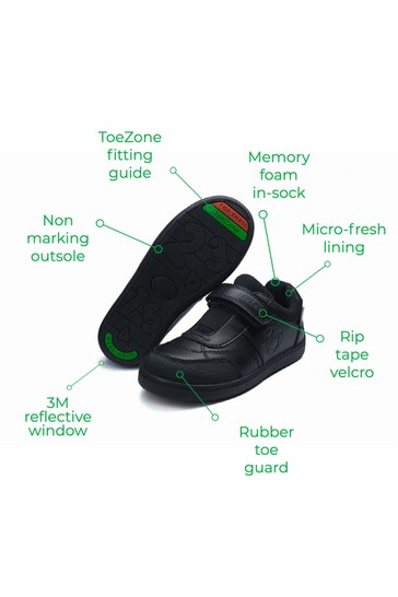 حذاء مدرسي ToeZone أسود Zane لكرة القدم