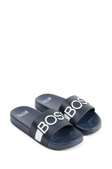 BOSS Navy Blue Logo Sliders