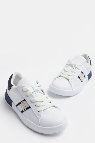 River Island White Ob Monogram Rubber Insert Plim Shoes