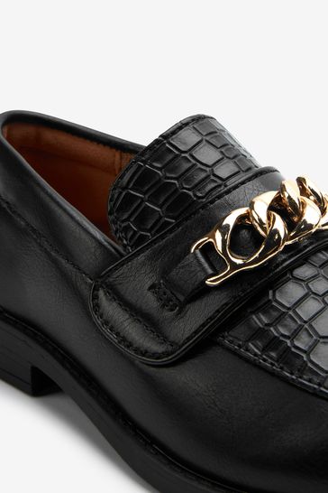 Gold Chain Snaffle Loafers