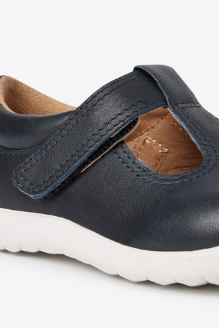 Little Luxe™ Leather T-Bar Shoes Wide Fit (G)