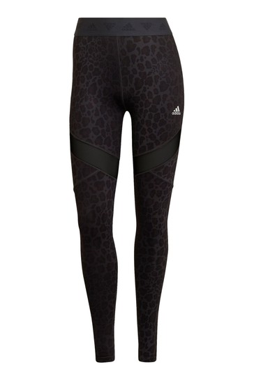 adidas Train All Over Black Leopard Print Leggings