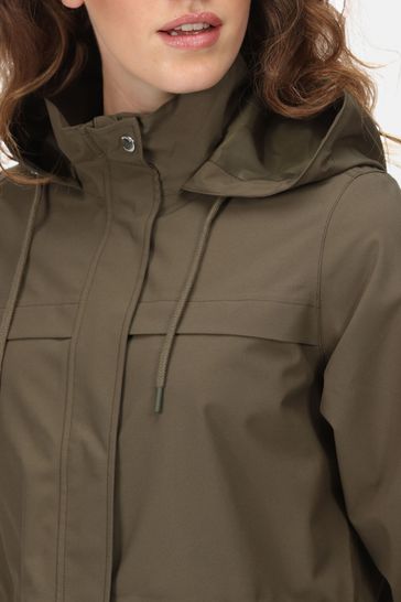 Regatta Adasha Green Longline Waterproof Jacket