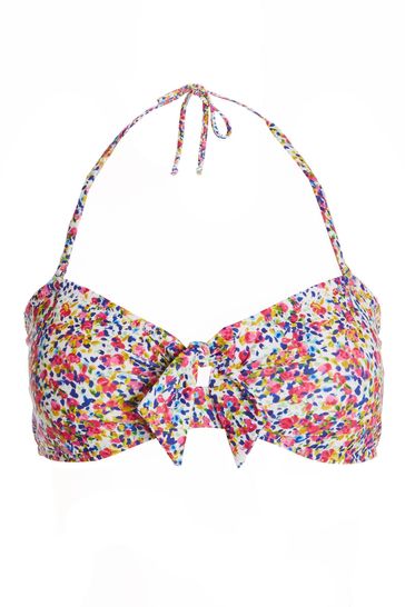 Quiz Floral Spot Bandeau Bikini Top