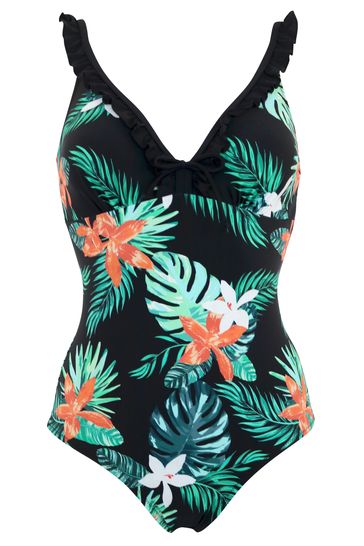 Pour Moi Miami Brights Frill Control Swimsuit