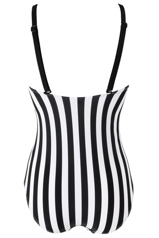 Pour Moi Stripe Panelled Control Swimsuit