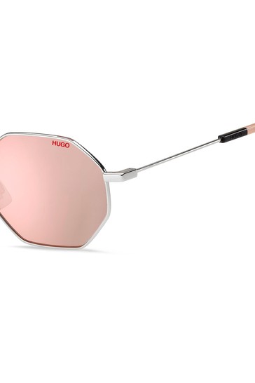 HUGO Pink Hexagonal Sunglasses