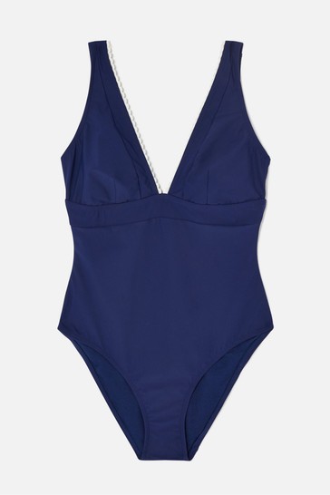 Accessorize Blue Trim Lexi Shaping Swimsuit