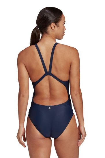 adidas Navy Blue 3 Stripe Swimsuit