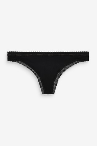 Calvin Klein Black Bottoms Up Refresh Thongs 3 Pack