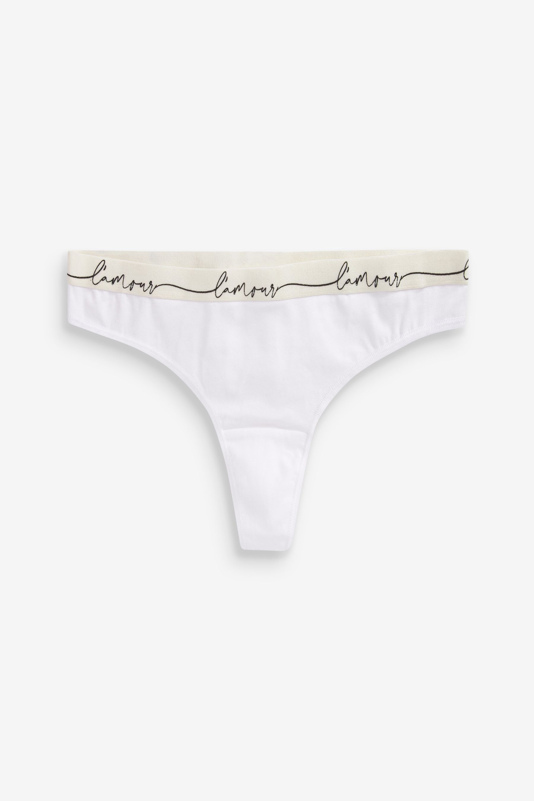 Cotton Rich Logo Knickers 4 Pack Thong