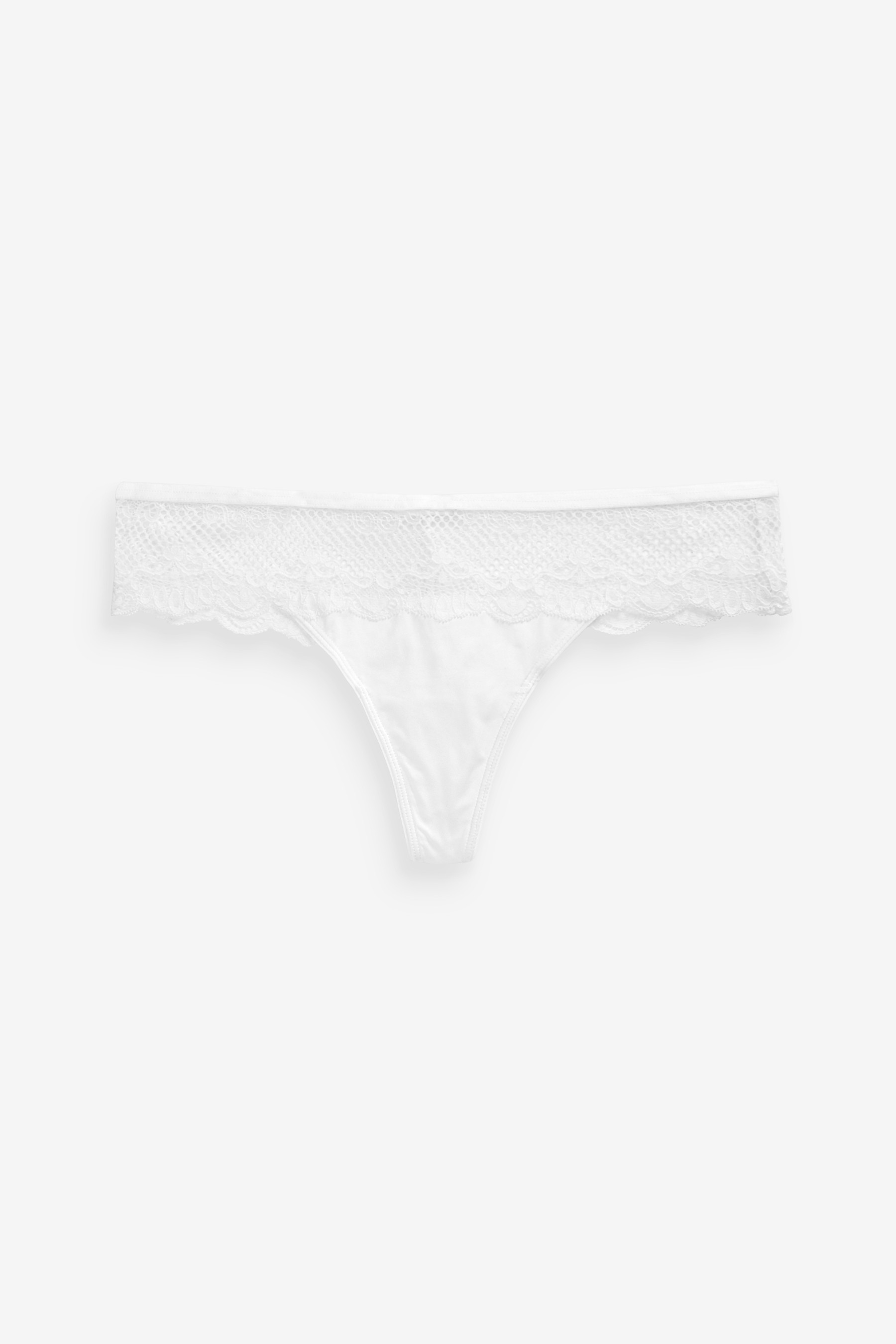 Microfibre And Lace Knickers Thong