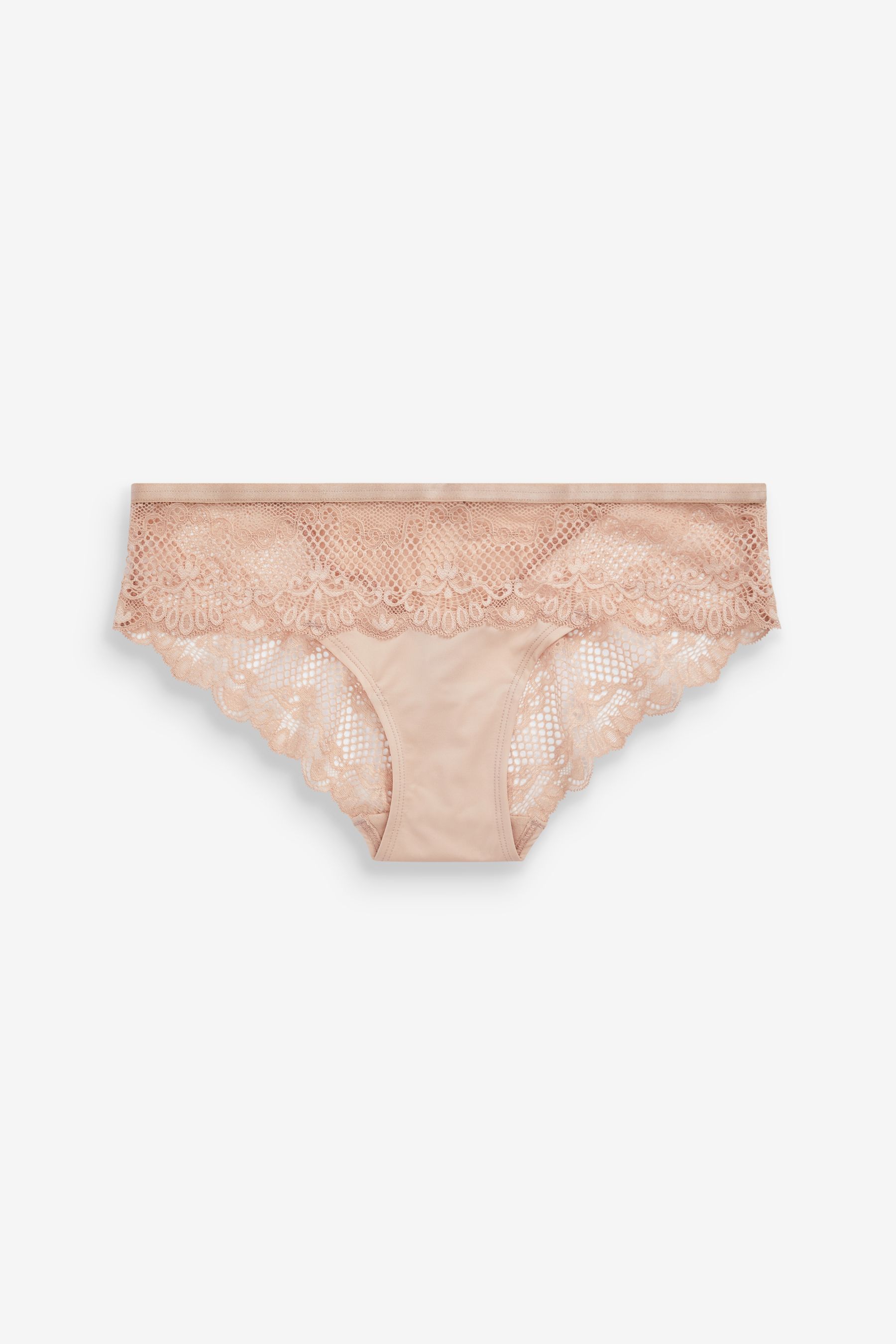 Microfibre And Lace Knickers Brazilian