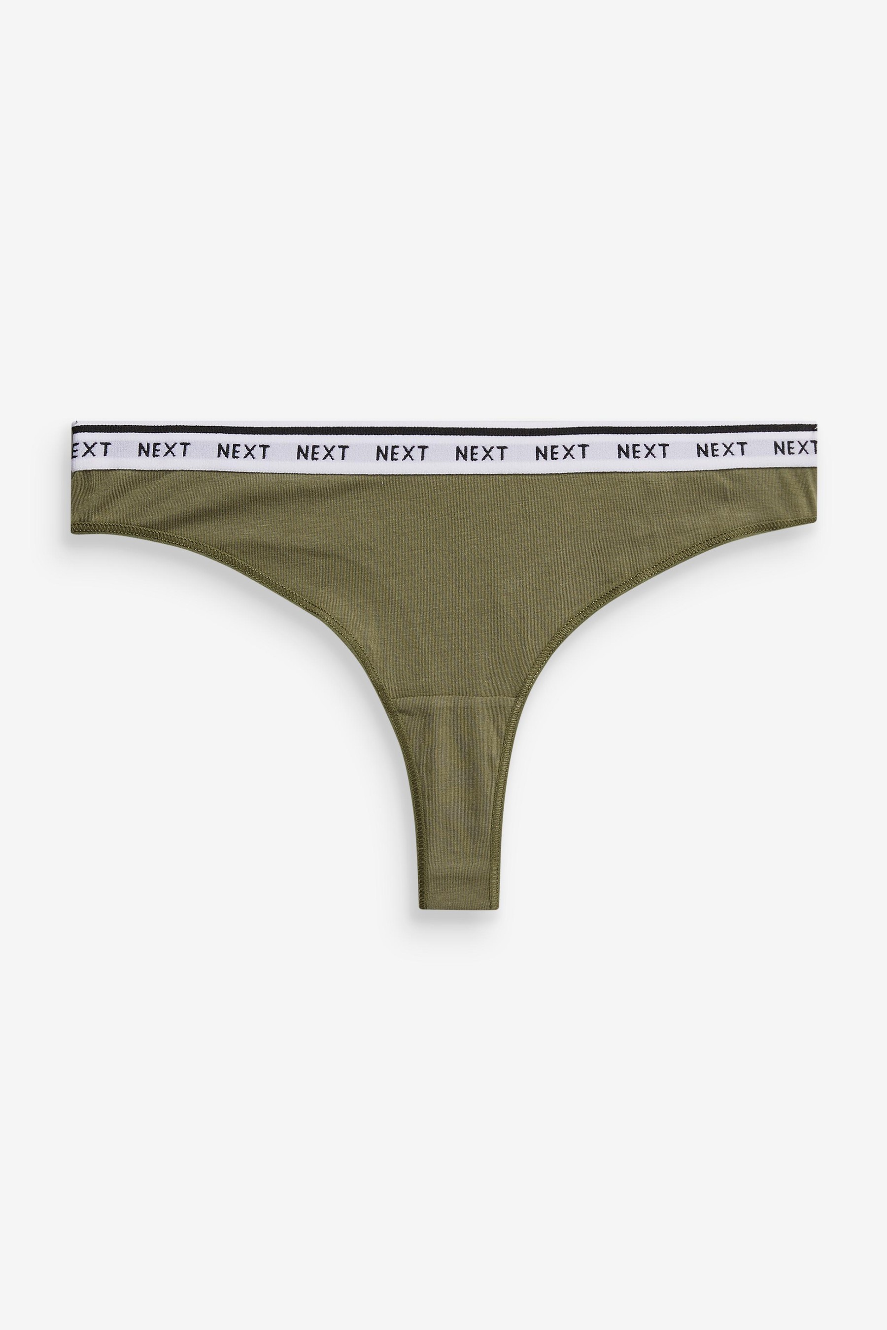 Cotton Rich Logo Knickers 4 Pack Thong