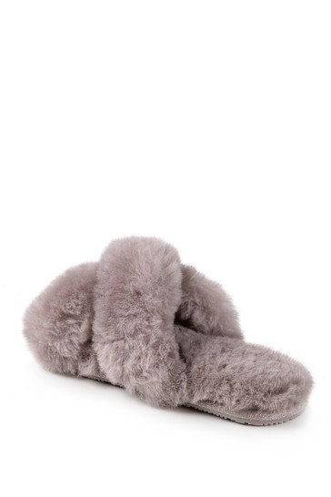 Just Sheepskin Daisy Cross Over Open Toe Slider Slipper