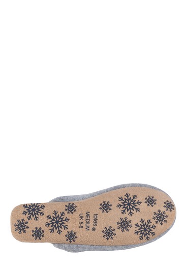 Totes Ladies Cashmere Blend Mule Slippers with Soft Sole