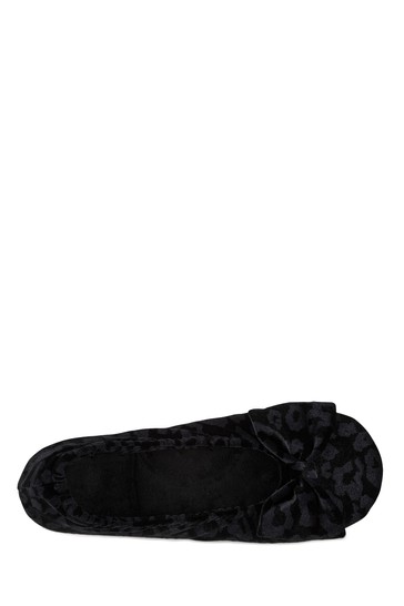 Totes Isotoner Ladies Big Bow Ballerina Slippers