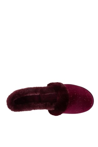 Totes Sparkle Velour Full Back Slipper