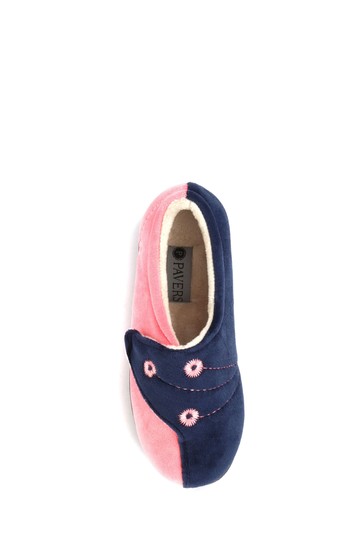 Pavers Pink Ladies Touch Fasten Full Slippers With Permalose Sole