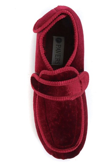 Pavers Red Ladies Touch Fastening Full Slippers